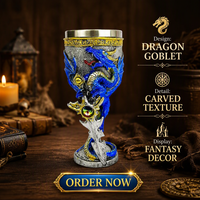 Usine personnalisée ptérosaure Sculpture 3D gothique tasse en acier inoxydable résine épée Dragon Design Bar fête aile Dragon gobelet tasse à vin