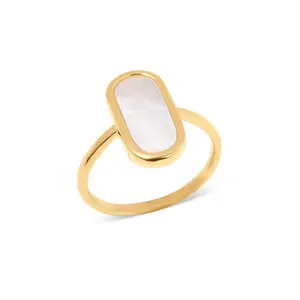 Gemnel Engraved Rings 925 Sterling Silver Natural Mother of pearl ring