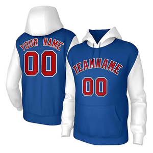 Custom Name Number Hooded Sweatshirt <b>Men</b> Blue White Fleece Casual <b>Pullover</b> With Pocket Autumn Wear - Product Image 1