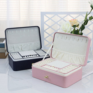 Estuche de Almacenamiento de Joyas con Doble Cajón, Venta al por Mayor de Fabricantes de Estuches de Joyas, Estuche de Joyas con Diseño de Bloques de Color - Product Image 2