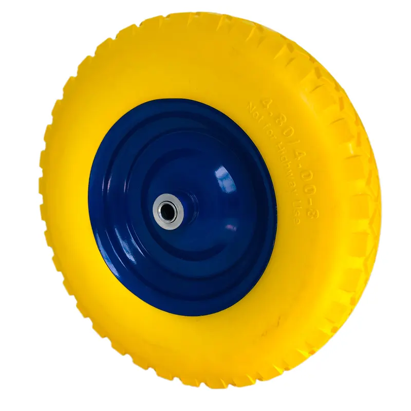 Voll gummi Pannen sicherer Reifen Hot Sale 16 Zoll 4, 00-8 Mit Metall felge Schubkarre Pu Foam Wheel Reifen