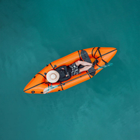 Packraft gonflable en TPU de 355 cm pour 2 personnes, grande capacité de charge, bateau d'expédition fluviale léger et pliable