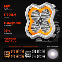 Luces de montaje en capó de 5 pulgadas, las más nuevas de 2026, 17600LM 152W, con DRL blanco y efecto de persecución ámbar, para todoterreno 4x4, luces de zanja para Jeep Tacoma
