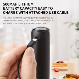 Espumador de <span class=keywords><strong>Leche</strong></span> Portátil Sanitario con Tapa de Almacenamiento Ventilada, Batidor de Café Manual Tipo-C, Varilla Eléctrica Silenciosa para Espumar <span class=keywords><strong>Leche</strong></span> para Viajes - Product Image 3