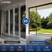 Porte coulissante panoramique au design moderne, cadre invisible, porte de terrasse, mur coulissant en verre Low-E pour espace de vie moderne