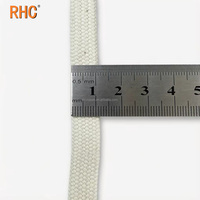 Cordon plat tressé 100 % coton robuste de 10 mm pour ceinture de pantalon et vêtement