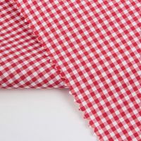 Tissu popeline uni en polyester-coton en stock, motif quadrillé pour chemises et robes printemps-été
