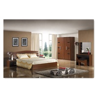 Vente en gros de prix de gros Maison moderne et élégant Lit double moderne en MDF Armoire de chevet Ensembles de meubles de chambre à coucher