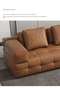 Canapé modulaire de luxe en cuir PU à motifs de briques GEDO 2026 pour salon - Product Image 5