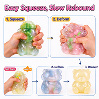 Jouet en caoutchouc souple Squeeze Bear, 12 pièces par boîte de présentation, doux, extensible, lumineux, anti-stress, unisexe, cadeaux pour enfants, cadeaux de fête