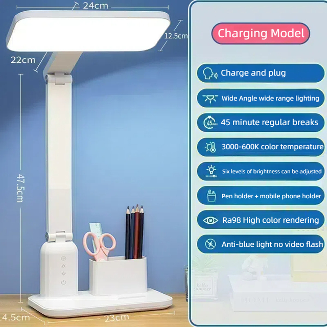 High Quality Rechargeable Cordless Table Lamp for Study Light Table Lamp