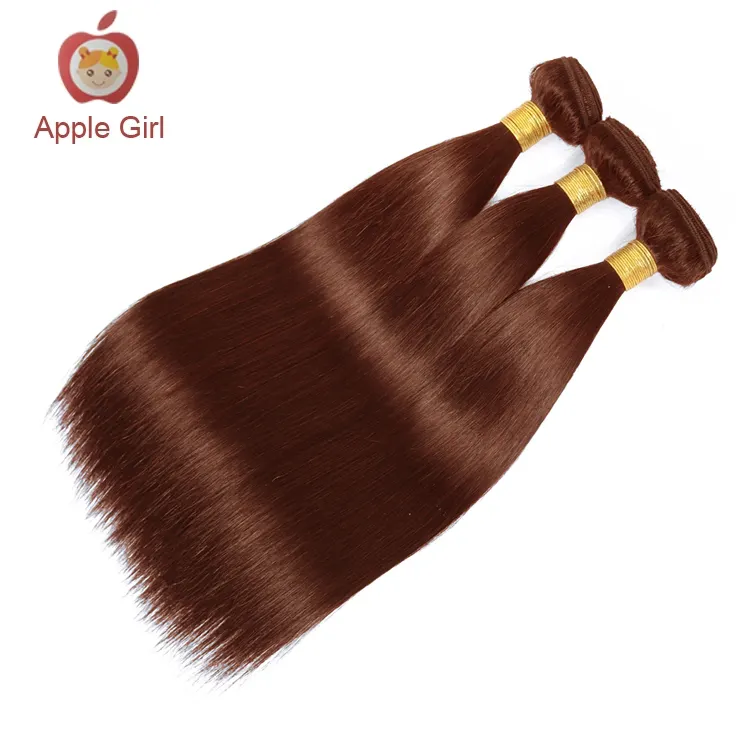 Wholesale Virgin Cuticle Aligned Hair Malaysian Straight Hair Weave Bundles Human Hair Extension Remy Light Brown Apple Girl