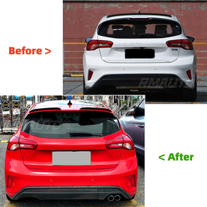 Aileron arrière avec extensions de becquet pour Ford Focus Hatchback ST-Line 2019+, aspect fibre de carbone, couleur noire, pièce de tuning automobile - Product Image 3