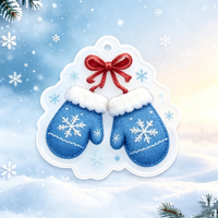 Vente en gros usine – Nouveaux ornements de Noël personnalisés en acrylique, motifs animaux de dessin animé et bonhomme de neige, étiquettes suspendues pour promotion