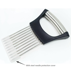 Wholesale Onion Holder Slicer with Fork, Stainless Steel <b>Vegetable</b> <b>Cutter</b> Tomato Slicer, Kitchen Food Safety Tool - Product Image 2