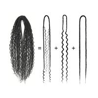 Vendita calda dritto riccio Boho Box 3 in 1 extension Dreadlock miste extension Hippie fatte a mano stile doppio