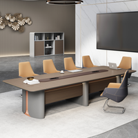 Table de réunion ergonomique de luxe 3.6m LED de Foshan Furniture convertible nouveau Design moderne Durable 10 places bureau de direction