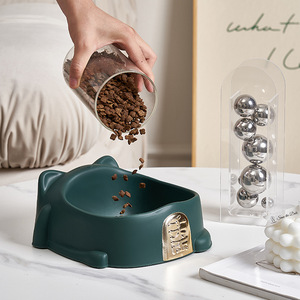 Bol pour animaux de compagnie en forme de chat de dessin animé, antidérapant, anti-renversement, protège le cou, bol pour chien - Product Image 1