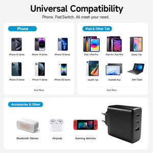 Chargeur rapide AWELL 100W GaN 3 ports PD3.0/QC3.0 Adaptateur mural magnétique pour ordinateur portable, tablette, smartphone - Product Image 6