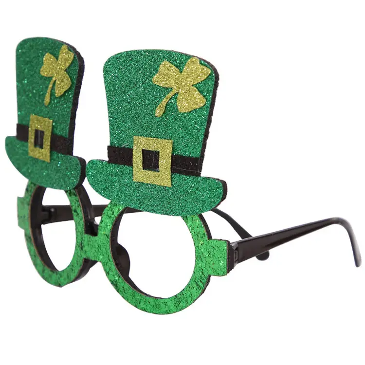 High Quality Personalized Green Hat St. Patricks Day Glasses Frame For Parties