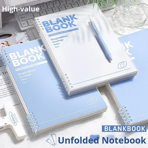 High Aesthetic Large A5 Diary Notebook for High School College Students Fresh Detachable Loose Leaf Grid Blank <b>Journal</b> Optimized - Product Image 2