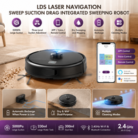 Robot de nettoyage intelligent OEM transfrontalier à navigation laser, cartographie LDS, pour maison, garage, hôtel, autonomie de 120 m et 180 min