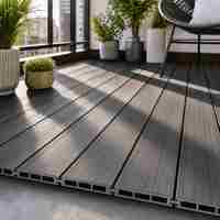 Planches de terrasse en WPC imperméables et antidérapantes, composite bois-plastique, revêtement de sol extérieur pour jardin, patio, balcon, vente en gros