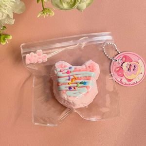 Unisex Strawberry Sauce Bear Head Rice Ball <b>Squishie</b> New Super Decompression Toy Soft Silicone Gift - Product Image 2