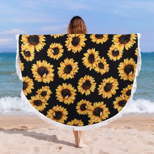 Toalla Refrescante de Playa, Manta de Camping, Algodón Personalizado al por Mayor con Diseño Floral para Uso en <span class=keywords><strong>Hoteles</strong></span> y Viajes - Product Image 2
