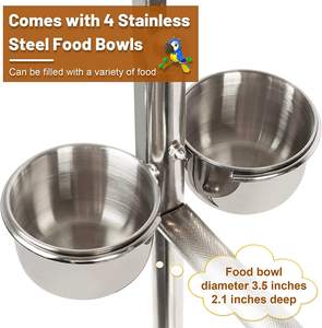 Paslanmaz çelik büyük papağan <span class=keywords><strong>stand</strong></span>ı, kuş oyun <span class=keywords><strong>stand</strong></span>ı papağan Playstand papağan eğitim levrek <span class=keywords><strong>stand</strong></span>ı ile besleme çanaklar - Product Image 3