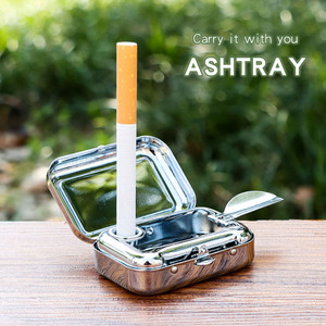 Cinzeiro Portátil de Bolso Sem Fumaça para Charutos, Mini Extintor de Cigarros, Design Minimalista Quadrado em Alumínio para Viagens, Atividades ao Ar Livre, Carro e Hotel - Product Image 4