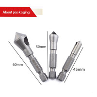 Jeu de forets à fraiser à 90 degrés Forets d'ébavurage Tapper Hole Cutter Outils à main Bois Métal Plastique Chanfrein Set