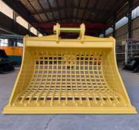 RSBM Skeleton Riddle Bucket untuk Excavator 22 Ton, Grid Sieve Bucket, Attachment Pemisah Batu