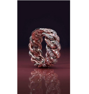 Bague en diamant de laboratoire de 2,5 carats, taille ronde E-F VVS VS, certifiée IGI, chaîne en or blanc rose 14 carats - Product Image 1