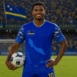 2026 Nationaal Team Uniform 3e Uitverkleding Nieuw Sport T-shirt Blauw Origineel Wc T-shirt Curacao Voetbalshirt Voetbal T-Shirt Korte Set - Product Image 1