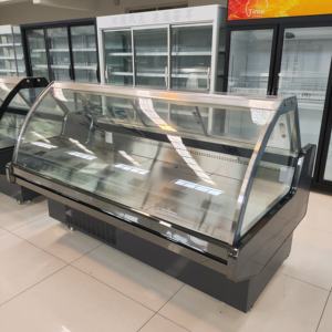 Refrigerador Comercial de Exhibición Abierto para Carne Fresca con Interior de Acero Inoxidable, Puerta Corrediza y Placa Horizontal de Estilo Curvo - Product Image 6