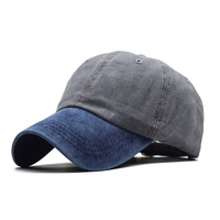 Casquette de baseball rétro vintage enduite bicolore en coton lavé brodé pour l'extérieur