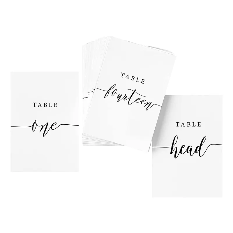 Tarjetas de lugar personalizadas Número de doble cara 1-30 y tarjeta de mesa de cabeza Números de mesa de boda para suministros de boda