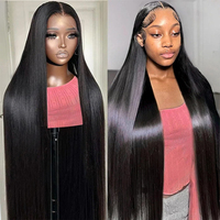 Perruque en cheveux humains indiens bruts 13x6 avec dentelle frontale, perruques frontales complètes HD sans colle, perruque brésilienne lisse ou bouclée pour femmes noires