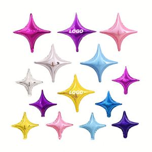 Ballons en feuille d'aluminium en forme d'étoile à quatre branches de 26 pouces et petits ballons étoiles de 10 pouces pour les décorations de fête d'anniversaire et de salle de mariage - Product Image 1