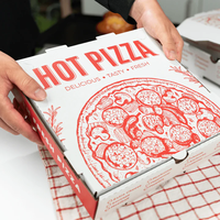 Boîtes à pizza en carton ondulé imprimé en gros, qualité alimentaire, logo personnalisé, différentes tailles, emballage à emporter pour pizza, matériaux recyclés