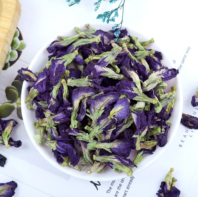 Dried Blue butterfly blooming Flower Tea discount price Dried butterfly pea blue tea