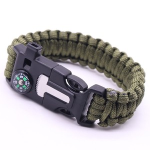Paracord <b>Bracelet</b> Nylon Outdoor Survival Tactical With Compass And Whistle For Mountaineering Rescue Equipment - Product Image 1