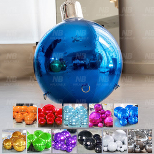 Inflatable Blue Ball Big Shiny Balls Reflective PVC Mirror <b>Balloon</b> Sphere Outdoor Christmas Orbs Party Wedding Decoration <b>Custom</b> - Product Image 1