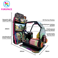 Máquina de Juegos Arcade Operada con Monedas para Salas de Juego, Simulador de Conducción de Autos con Temática de Carreras Todoterreno, Wild Rush Motion