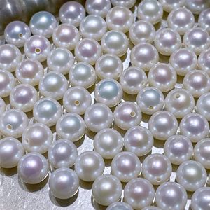 Perles de culture d'eau douce naturelles, rondes, entièrement percées, petites, en forme d'ampoule, en vrac, pour la fabrication de bijoux DIY - Product Image 1