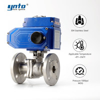 Vanne de régulation industrielle antidéflagrante motorisée à 2 voies, en acier inoxydable, 50 mm, électrique, à bride de 4 pouces, pour gaz/eau, OEM YNTO, garantie 1 an