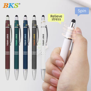 Nuovo Design Penna <span class=keywords><strong>Multifunzione</strong></span> in Metallo con Stilo e Spinner Antistress, Incisione Laser Personalizzata del LOGO, Penna Spinner Antistress con Stilo all'Ingrosso - Product Image 4