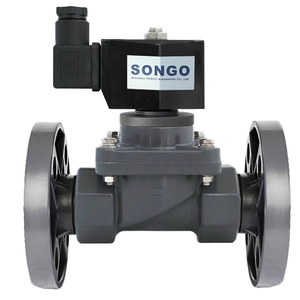 Válvula solenoide magnética de 1/2 pulgada normalmente cerrada de UPVC/CPVC con brida de rosca NPT para ácido sulfúrico y álcali - Product Image 1