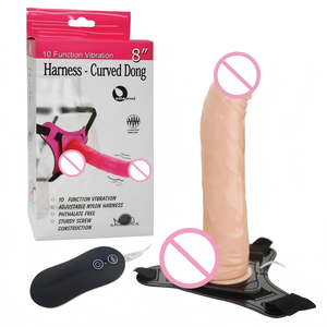 Vibromasseur à sangle 10 fonctions, courbé, en TPE et ABS, réglable, à piles, jouet intime pour couples APHRODISIA - Product Image 2